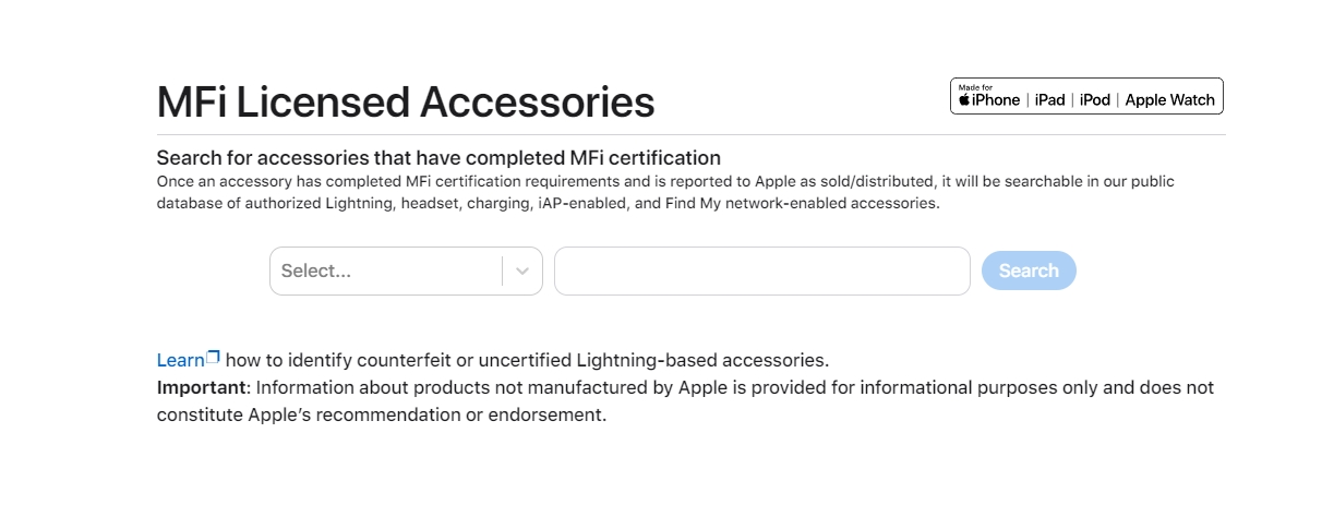 蘋果MFi認(rèn)證如何查詢？(圖1)
